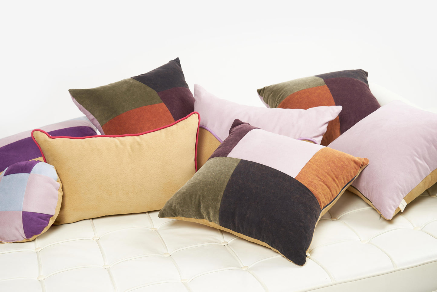 Suede Look Rectangle Cushion with Piping