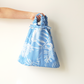 Upcycled Blue Floral Scrunchie Handle Bag