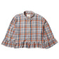 Orange & Grey Ruffled Check Shirt