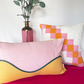 Orange & Pink Quilted Cushion