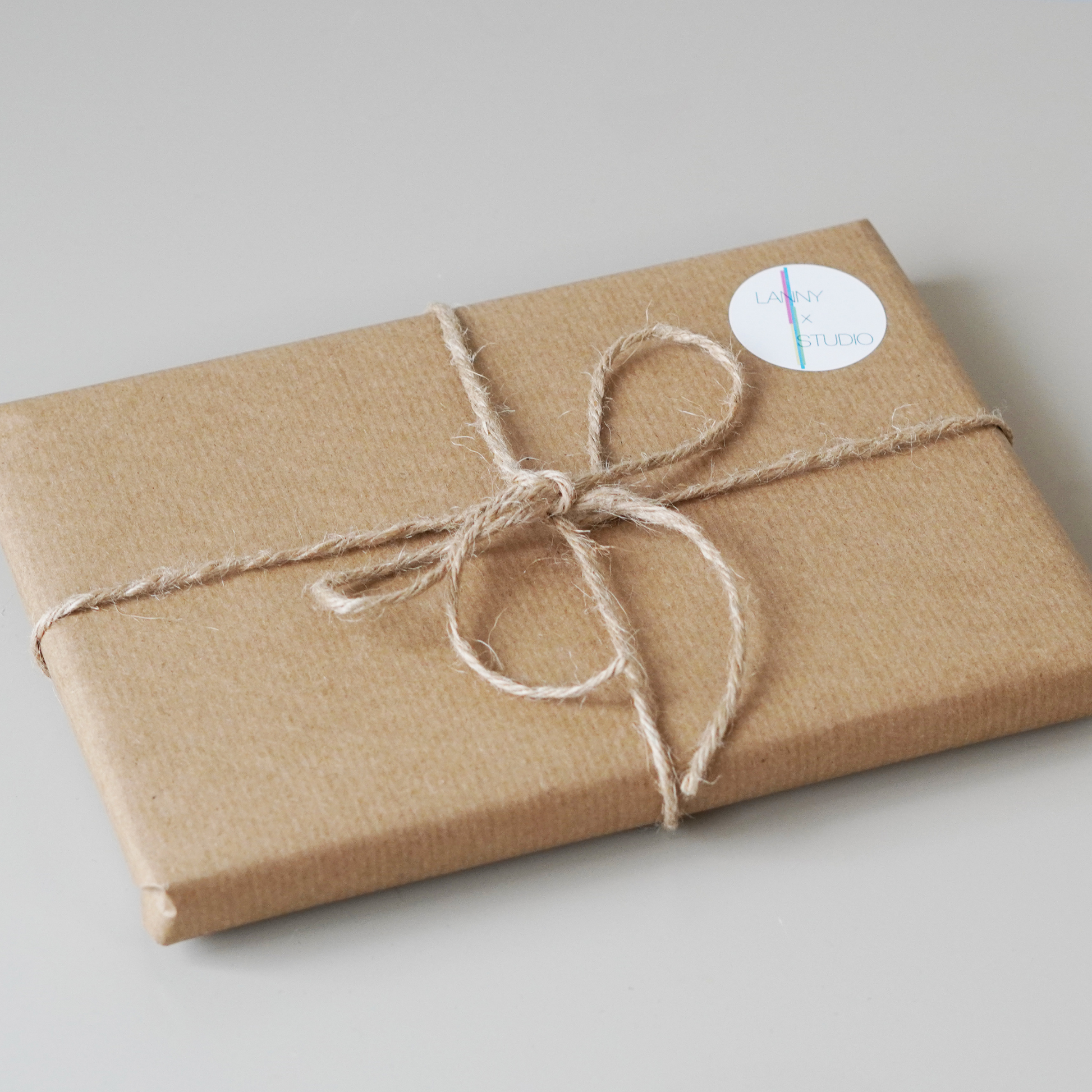 Gift wrapped box with eco packaging. 
