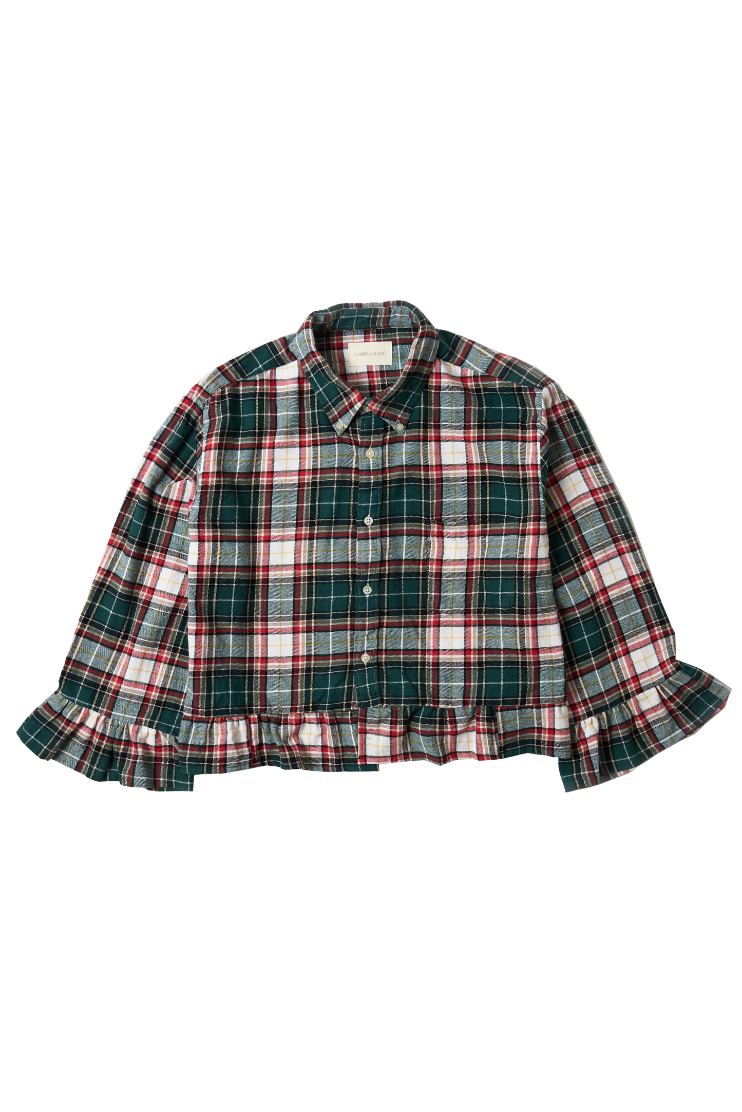 Upcycled Green & Red Check Shirt