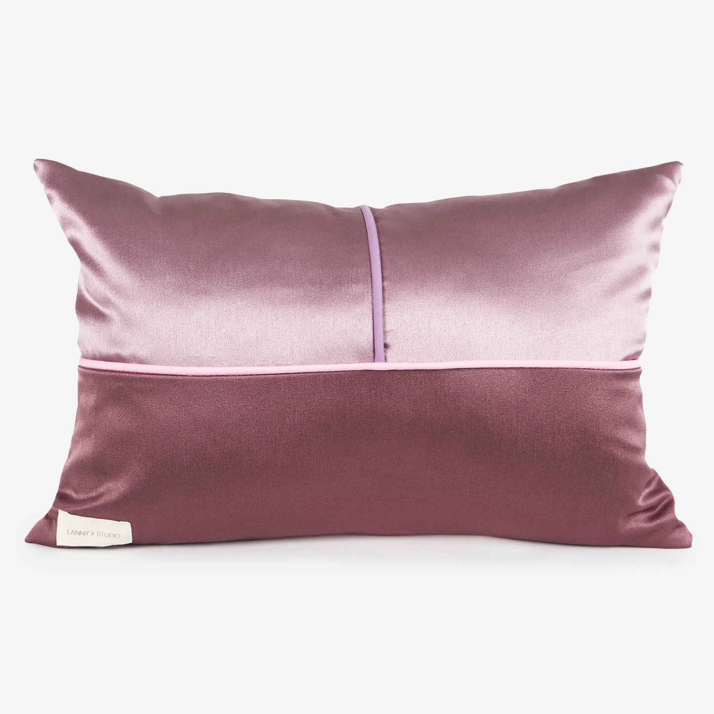 Purple Satin Rectangle Cushion with Piping